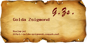 Golda Zsigmond névjegykártya